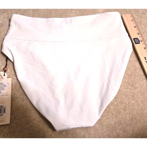 : Calia Shirred V Front High Rise Bottom Women's Small Pure White NWT - Picture 5 of 9